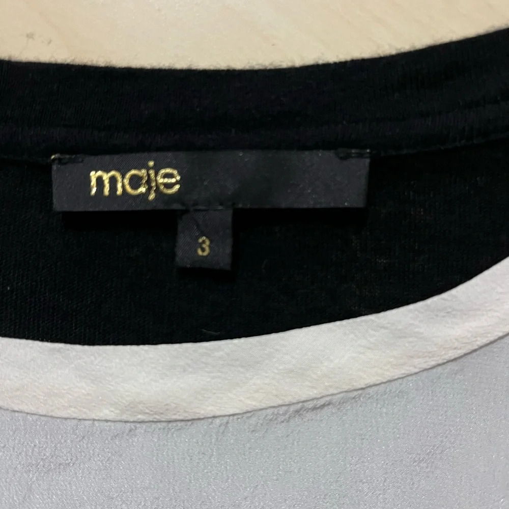 Maje Black and Cream Dress - Picture 3 of 6